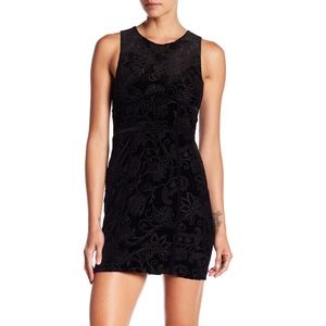 FREE PEOPLE Black Velvet Bodycon Dress